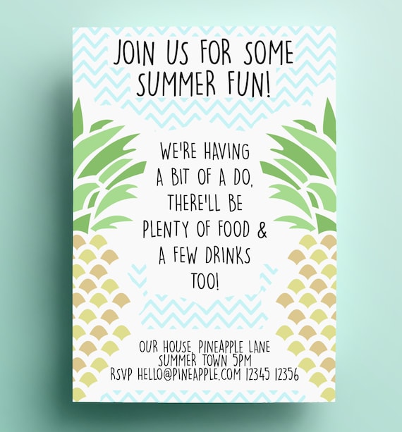summer invitation download pdf bbq birthday pool party etsy