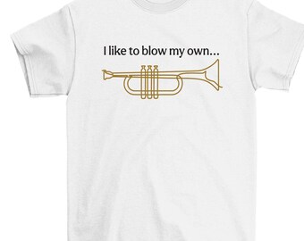 I Like to Blow My Own Trumpet Kids T-Shirt | Funny Trumpet Gift | Young Musician | Brass Band | Music Lover Tee 7456