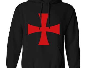 Caballeros Templarios, sudadera con capucha / sudadera, disfraz de bandera de recreación geek cruz biblia cruzadas medievales edad media Guerreros sagrados historia 3594