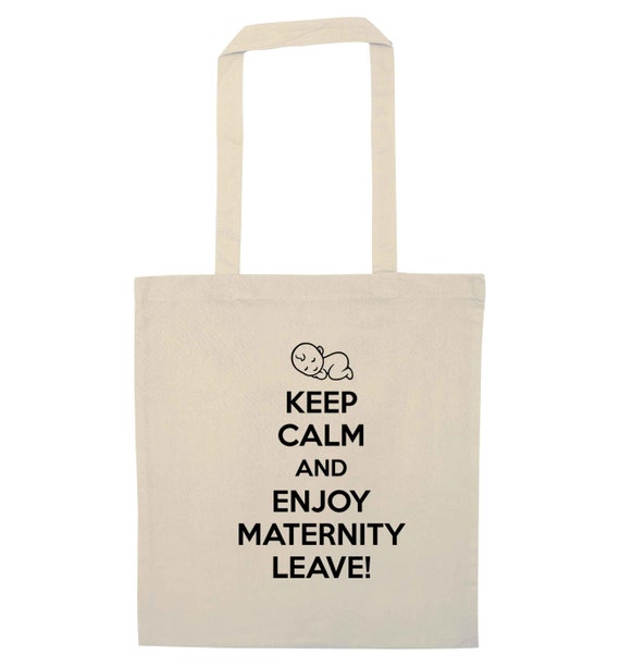 tote bag keepsake baby shower gift bag 5696 Keep calm and enjoy maternity leave