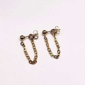 Gold plated chain earrings