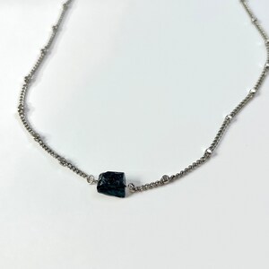 Dainty tourmaline necklace in silver