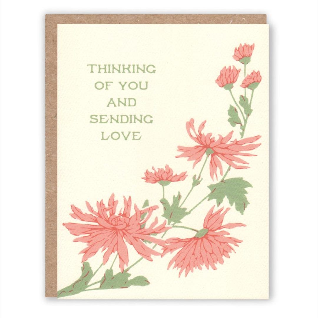 Thinking of You and Sending Love Card - Etsy