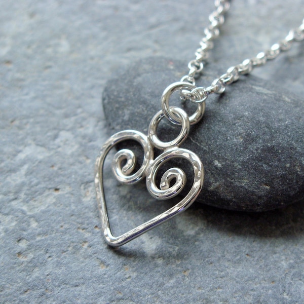 Sterling Silver 'Kara' Pendant and Chain. Handmade Jewellery by Joel Martin of Cornwall