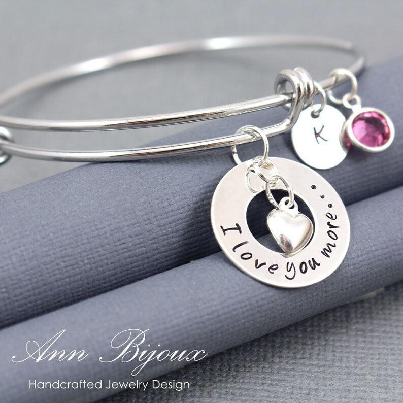 Personalized Bracelet Hand Stamped Bracelet i Love You Etsy