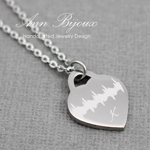 Sound Wave Stainless Steel Necklace, Baby Heartbeat Necklace, New baby Gift Necklace, Actual Sound Wave Jewelry, Meaningful Gift, N169