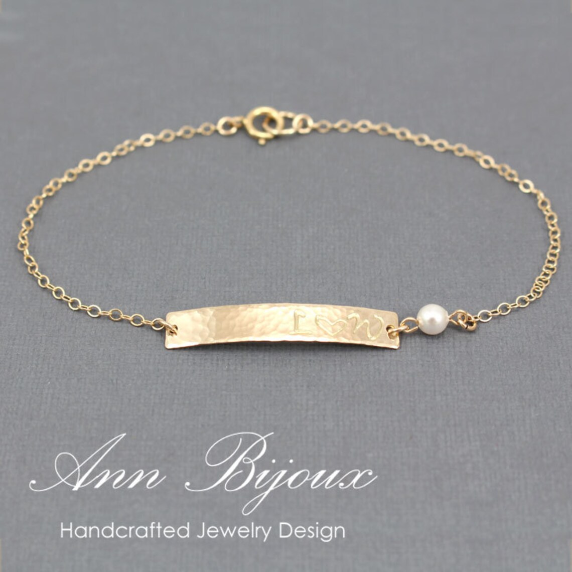 Customized Name Plate Bracelet Personalized Gold Initial Etsy