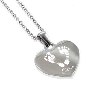 Actual Footprint Stainless Steel Necklace Personalized Footprint Jewelry New Baby Jewelry Pregnancy Infant Loss Jewelry Memorial Gift