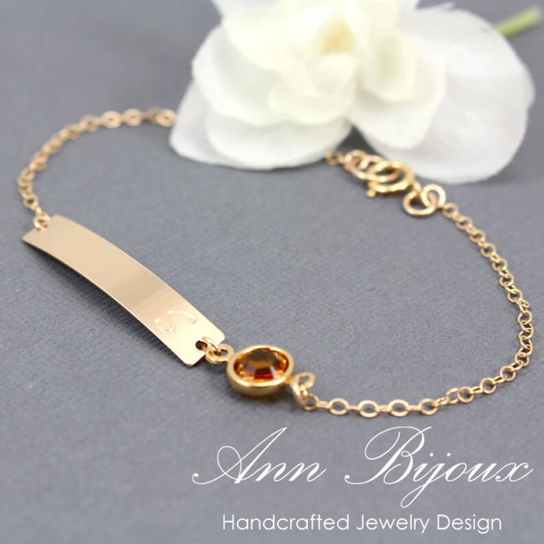 Personalized Name Plate Bracelet Personalized ID Bracelet Etsy