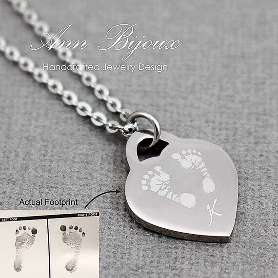Footprint cheap memorial jewelry