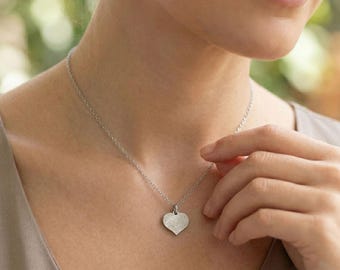 Personalized Fingerprint Heart Necklace: Stainless Steel Memorial Jewelry