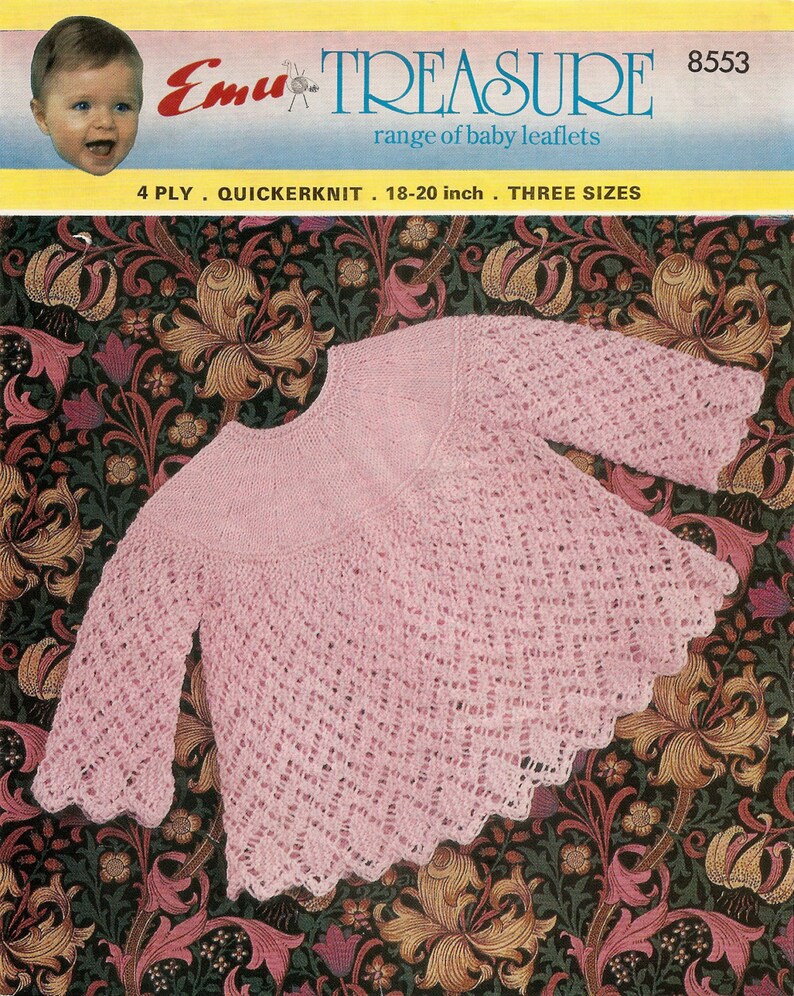 Baby Knitting Pattern Angel Top 4 Ply & DK 1820 or Etsy