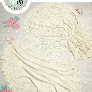 PDF Knitting & Crochet Pattern, Heirloom Baby Shawls, Traditional Lace, 3 Ply,  Instant Download
