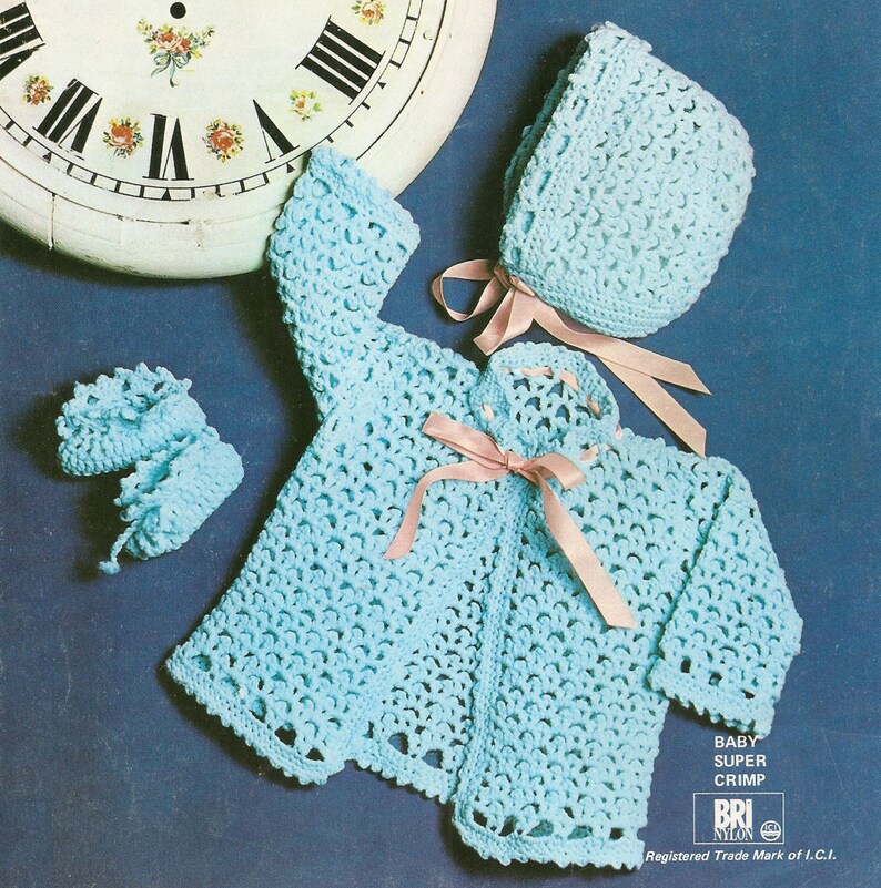 Crochet Pattern Baby Matinee Jacket Bootees & Etsy