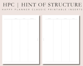 HPC planner inserts | monthly + weekly printable | hint of structure | Happy Planner Classic insert | plan2create