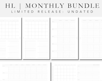 Half Letter Planner Inserts: Undated Monthly Foldout Printable (Digital Download)
