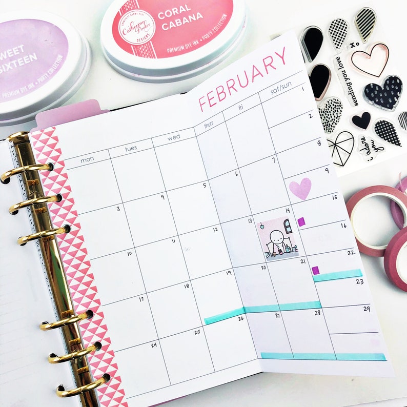 Personal planner inserts mo1p foldout undated monthly etsy