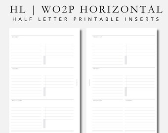 half letter planner inserts | WO2P horizontal undated | weekly planner | HL discbound | plan2create FRESH | TUL junior | Staples arc refill