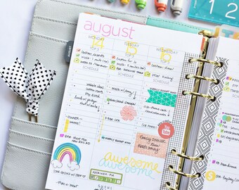 a5 wo2p (hourly) printable planner insert