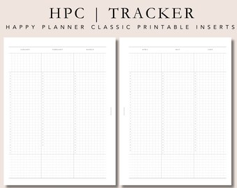 HPC planner inserts | yearly tracker |  planner printable | Happy Planner Classic | plan2create insert | hobonichi cousin inspired