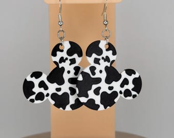 Mickey Cow Pattern Earrings