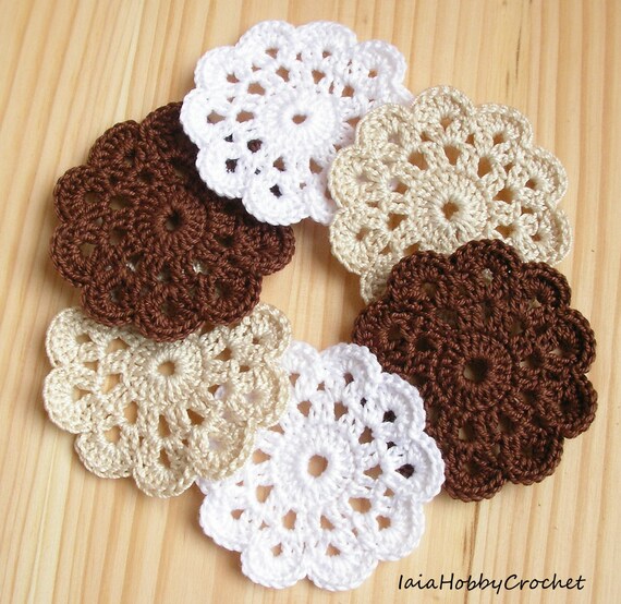 Regali Di Natale Fatti A Mano All Uncinetto.6 X Uncinetto Mini Centrini Fatti A Mano All Uncinetto Etsy