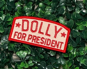 Dolly na prezydenta – zainspirowana – gwiazda – naszywka do prasowania – western – Dolly Parton