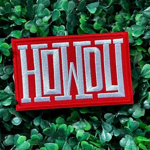 Red Howdy - Western - Cowgirl - Rodeo - Embroidery Iron On Patch