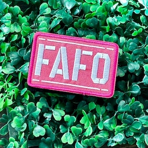 FAFO - Pink - F*** Around and Find Out - Hook and Loop Backing - Embroidery Patch- Funny Morale Patch - Tactical