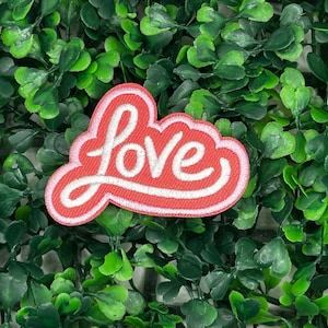 Love - Pink - Valentine - Embroidery Iron On Patch