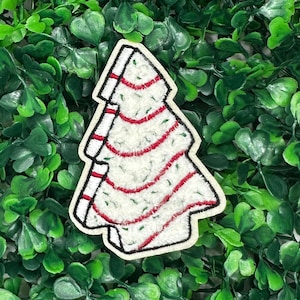 Little Debbie Inspired - Torta Albero di Natale - Snack - Toppa termoadesiva in ciniglia