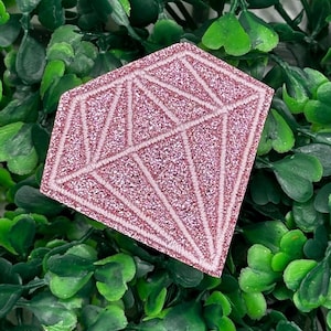 Diamante rosa - Los diamantes son para siempre - Amor - Cásate conmigo - Brillo - El mejor amigo de una chica - Brilla intensamente - Bordado - Brillantina - Parche termoadhesivo