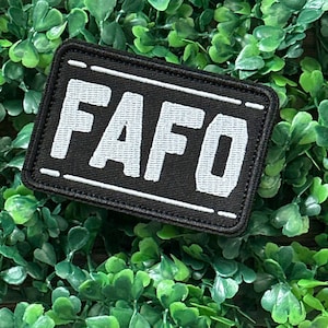 FAFO - Black - F*** Around and Find Out - Hook and Loop Backing - Embroidery Patch- Funny Morale Patch - Tactical