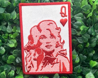 Dolly - Queen of Hearts- Inspired - Playing Card-  Embroidery Iron On Patches
