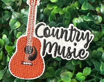 Country Music - Guitar - Nashville - Music - Singer - Embroidery Iron On Patch
