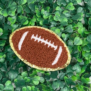 Football - Gold Glitter - Sports - Cheerleader - Game Day - Chenille Iron On Patch