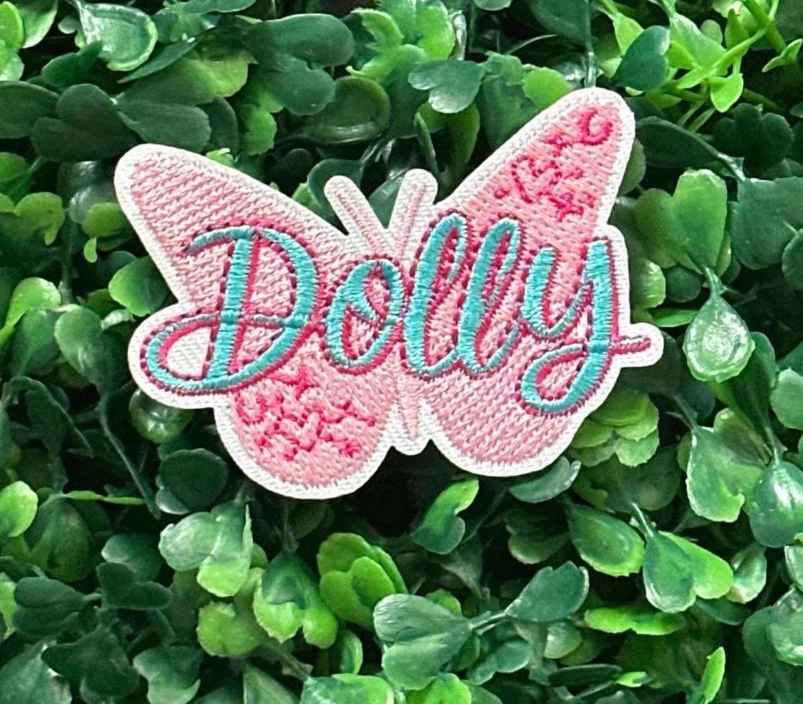 Dolly Pink Butterfly - Inspired - Embroidery Iron On Patches