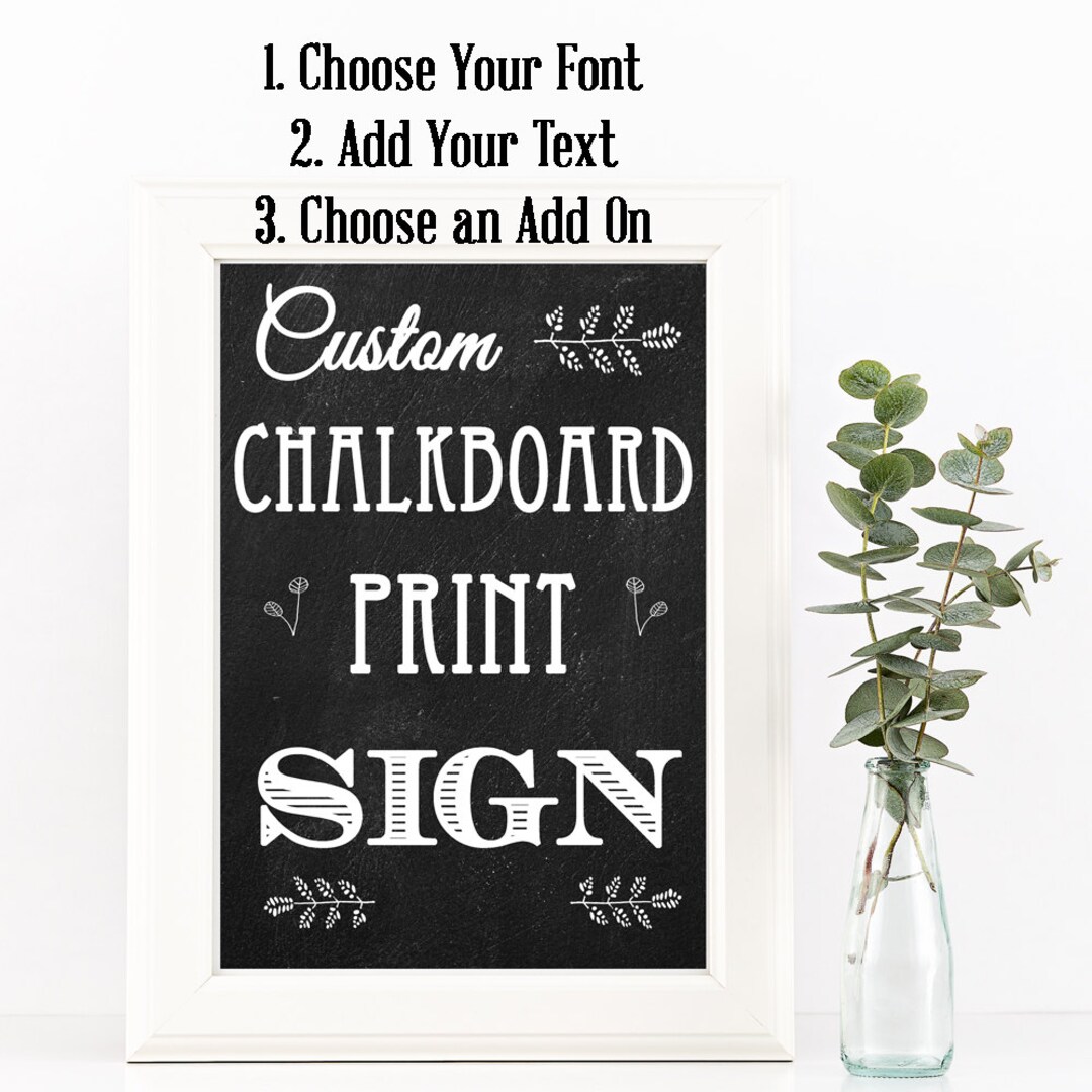 Custom Chalkboard Sign Print Wedding Sign Print Poster Etsy