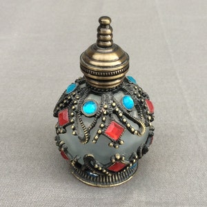 Frasco de perfume de vidro, decoração de cômoda vintage