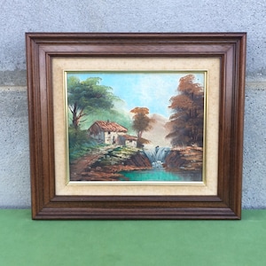 Landscape Wall Art Painting, Framed Original Oil Painting on Canvas