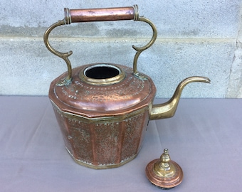 Bouilloire turque, grande décoration de cheminée ou de cuisine, cadeau en cuivre