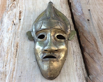 Vintage Brass Mask, Handmade Protective Talisman, Found And Flogged