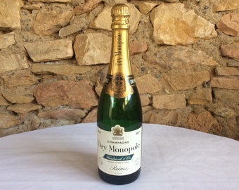 Dry Monopole Champagne Bottle for Display, French Vintage Bar Decor, Found And Flogged