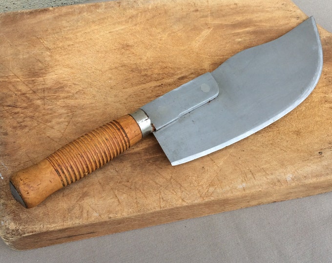 Antique Meat Cleaver, French Vintage Butcher Knife or Chef Knife