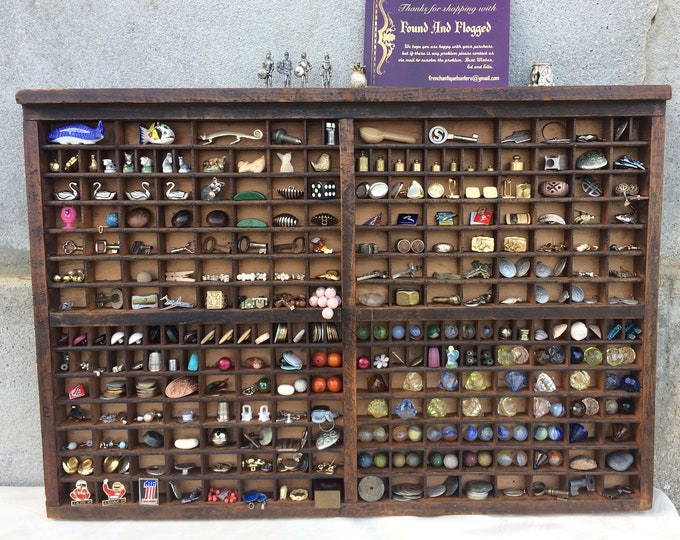 Miniature Display Vintage Wall Cubby, Trinket Display Shelf or