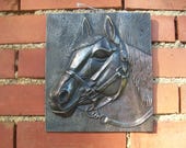 Metal Horse Wall Art Plaque, Horse Gifts, Cast Iron Horse Wall Decor, French Vintage, Horse Head, Horse Room Decor