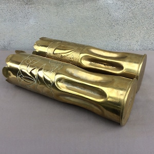 Rare Pair of Large Trench Art Vases, WW1 Militaria, Found And Flogged