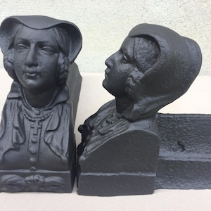 Catholic Nun Andirons, French Antoque Firedogs, Catholic Home Decor