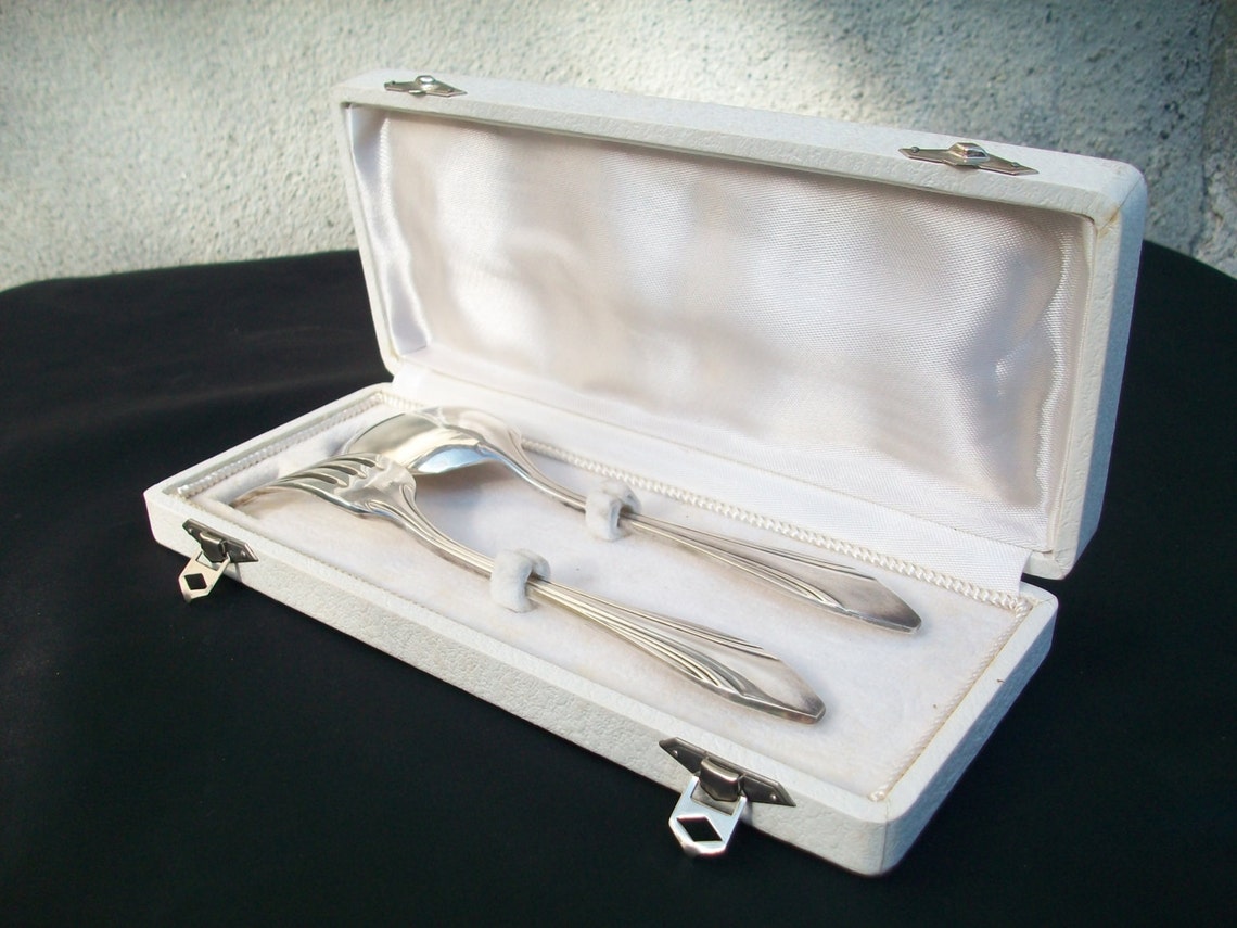 Silver Plated Cutlery Set Traditional Christening Baby Gift Etsy