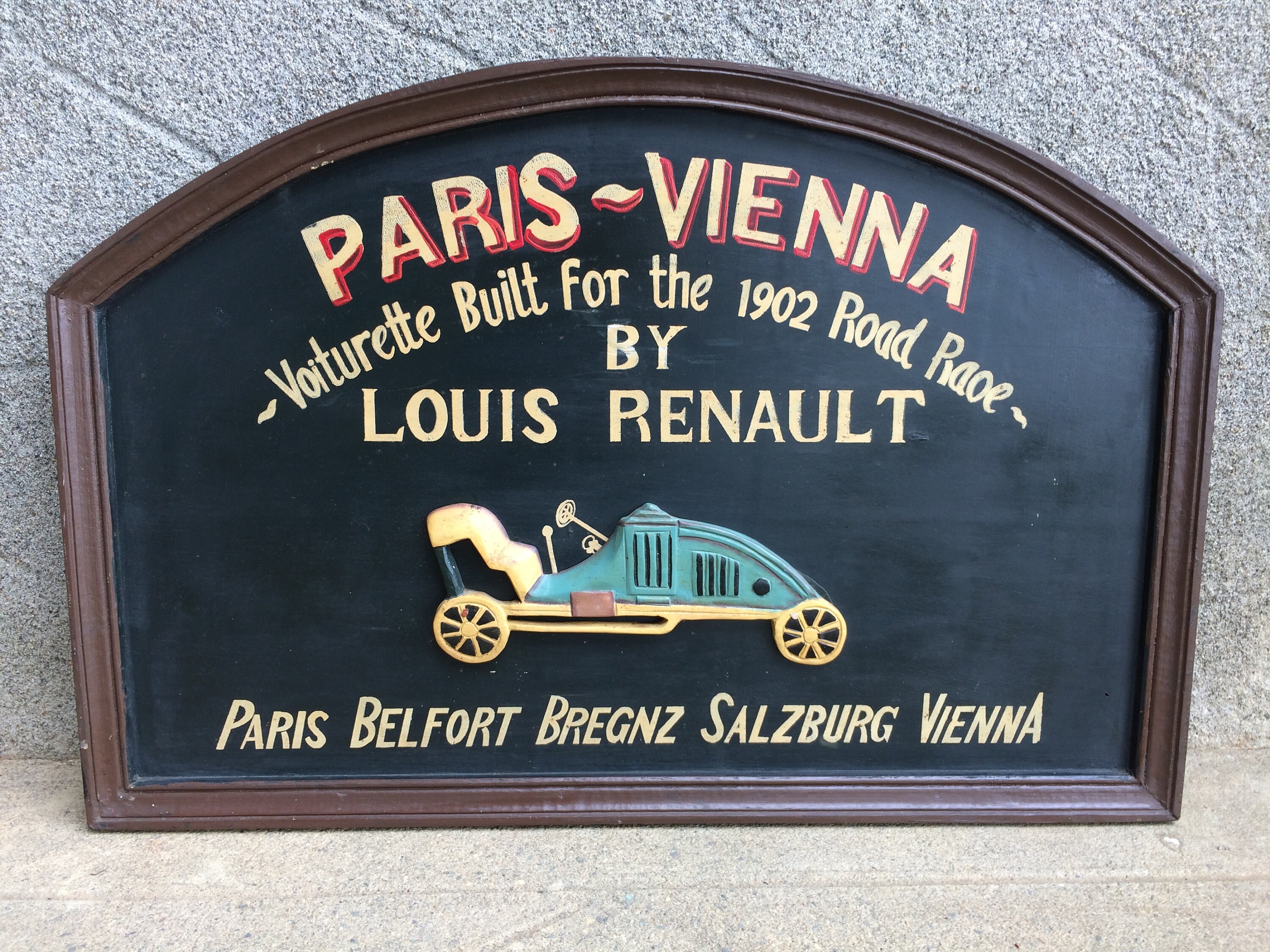 Décor Mural de Voiture Course 3D Art Mural, Français Plaque Commémorative Vintage Pour 1902 Paris - 
